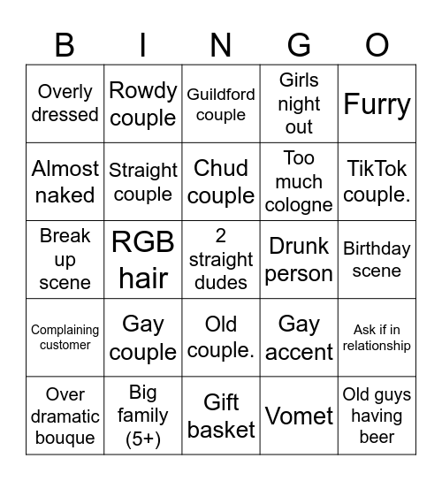 Chili's Valentines Day Bingo Card