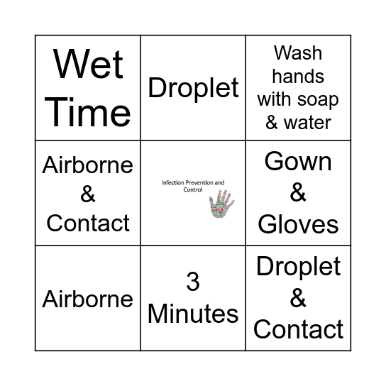 Infection Prevention Bingo Card