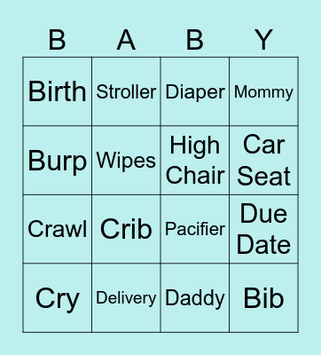 Baby Bingo Card
