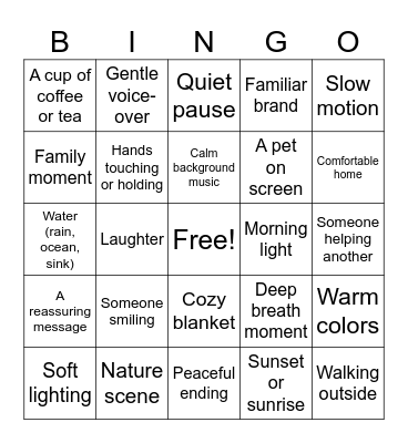 TV COMMERCIALS Bingo Card