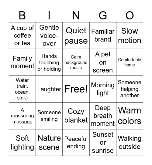 TV COMMERCIALS Bingo Card