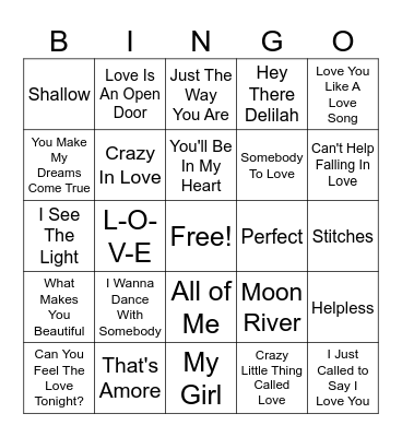 Valentine's Day BINGO Card