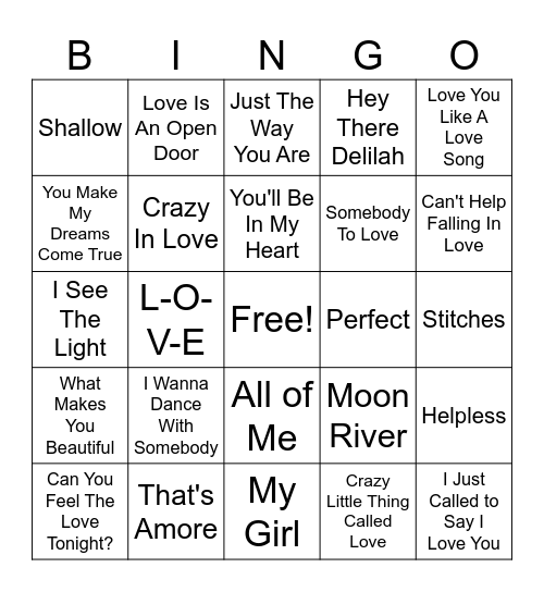 Valentine's Day BINGO Card