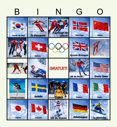 - Bingo des olympiques - Bingo Card