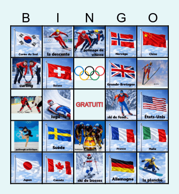 - Olympiques d'hiver - Bingo Card