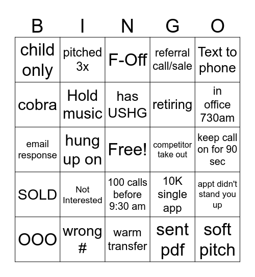 Call Blitz Bingo Card