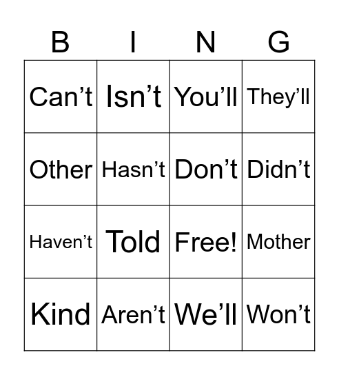 List 23 Bingo Card