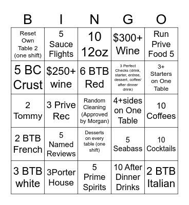 February Bingo Card