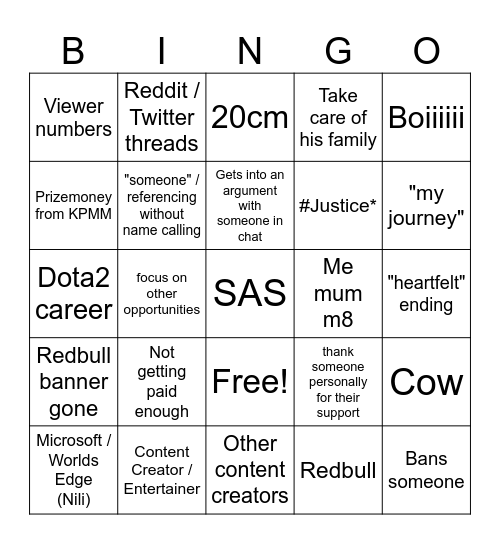 KP Bingo Card