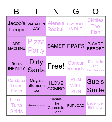 COMBO BINGO Card