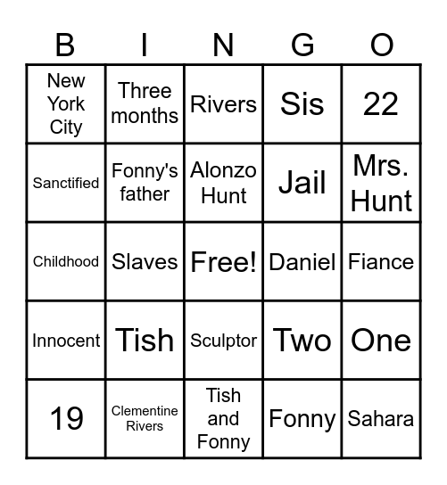 Beale Street Bingo Card