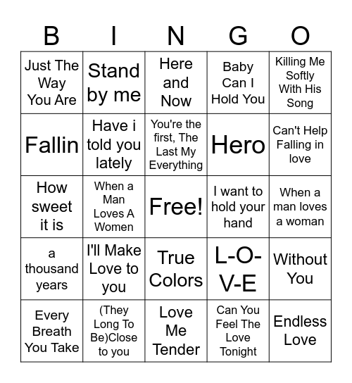 R & Bingo Card