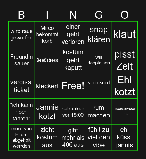 Saarwellingen Greesenball Bingo Card