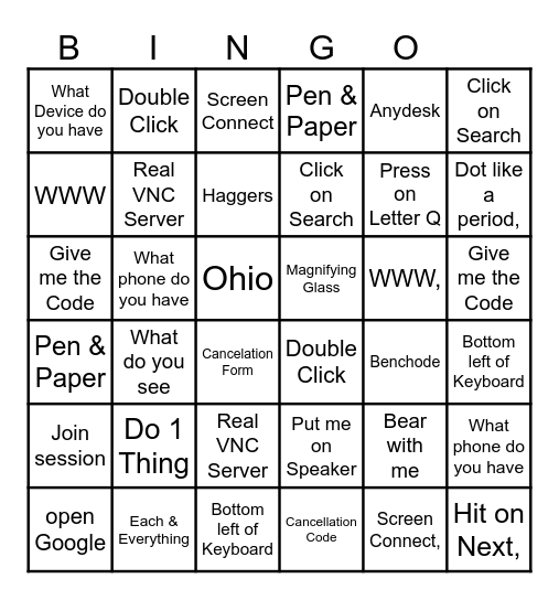 New Hard Benchode Bingo Card