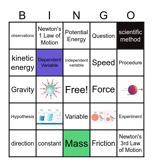 NEWTON'S LAWS Bingo Card