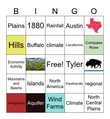 Texas History Bingo Card