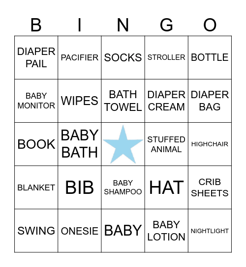 BABY BINGO Card