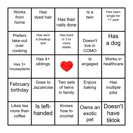 Find the Guest Bingo (2 squares per person max, no Ashley! ) Bingo Card