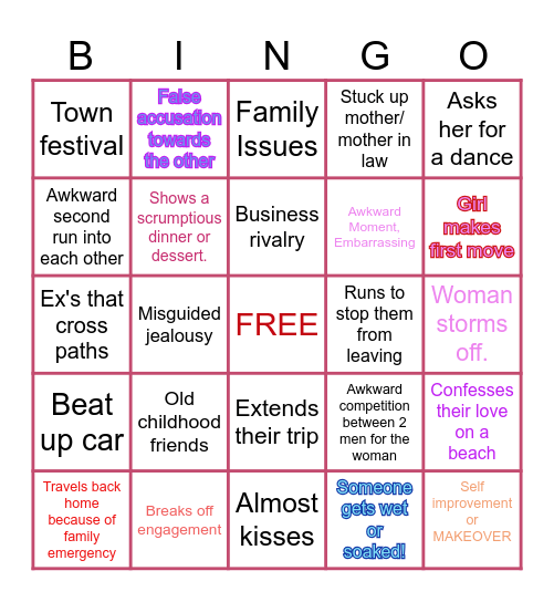 GALENTINE'S Movie Bingo Card