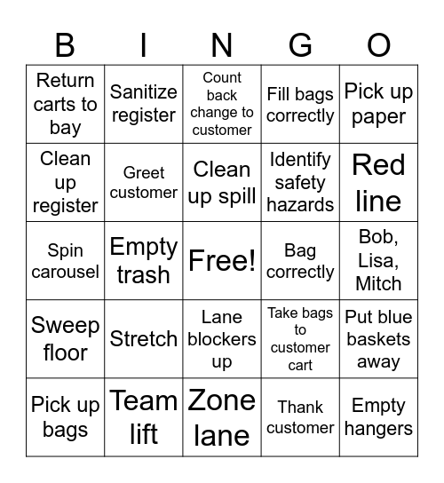 SAFETY BINGO Card