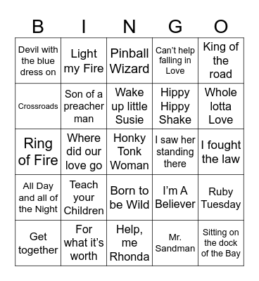 1960-2 Bingo Card