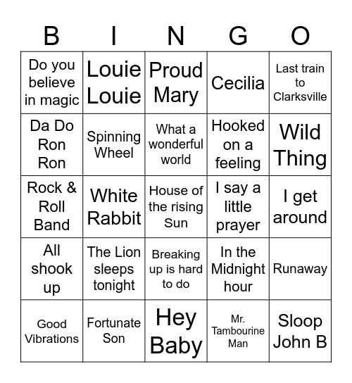 1960-3 Bingo Card