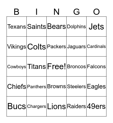 Football Bingo Card