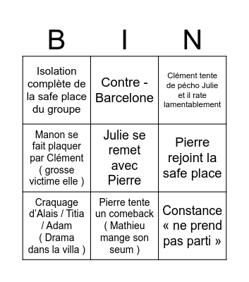 Safe place Bingo Card