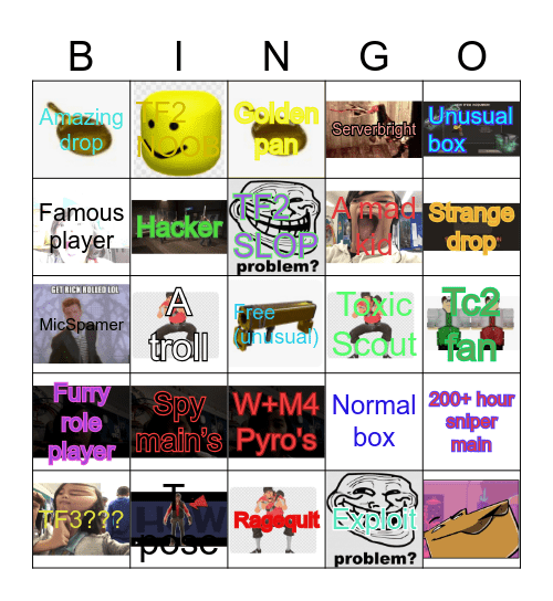 Lucas's tf2 Bingo Card