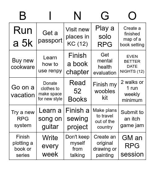 2026 Bingo Card
