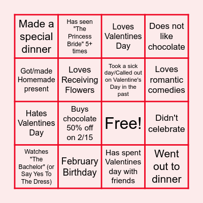 ♥️ Valentine's Day Bingo ♥️ Bingo Card