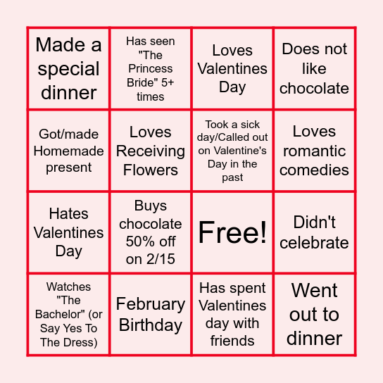 ♥️ Valentine's Day Bingo ♥️ Bingo Card
