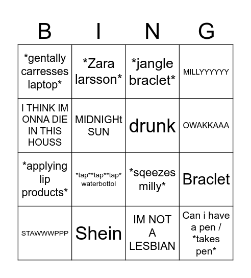 E Bingo Card