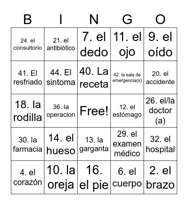 EL Consultorio Bingo Card