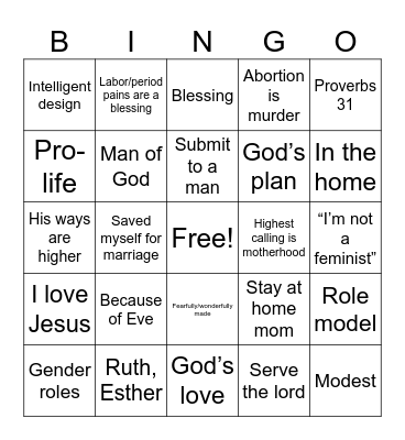 LOG Bingo Card