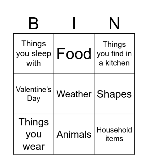 BINGO! Bingo Card