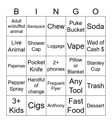 ED Bingo Card