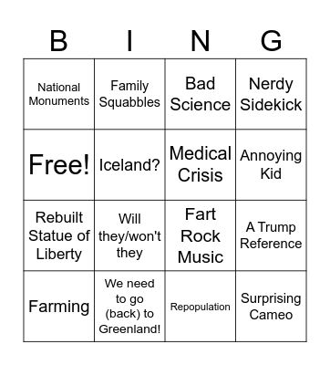 Greenland 2: Electric Bungaloo Bingo Card