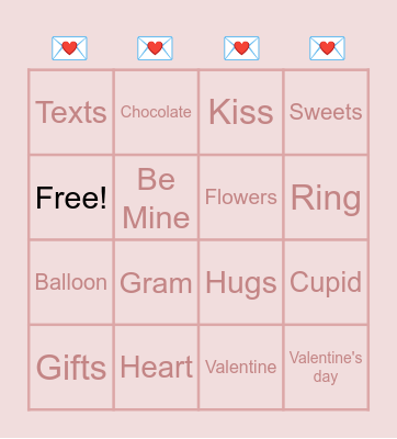 Valentine's Day Bingo Card