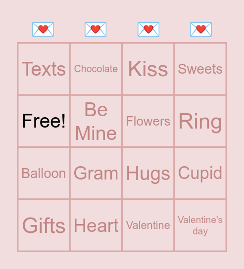 Valentine's Day Bingo Card