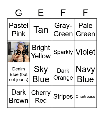 Colors Exist!! Bingo Card