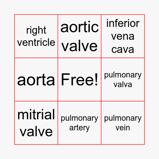 HEART BINGO Card