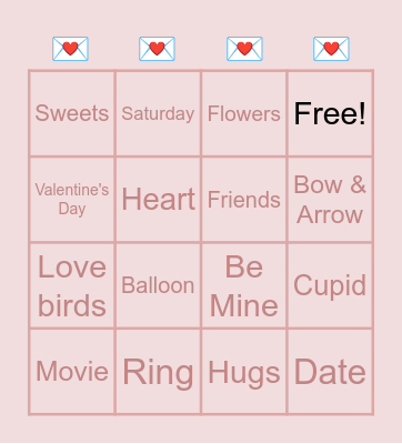 Valentine's Day Bingo Card