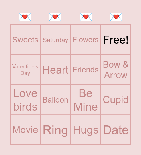 Valentine's Day Bingo Card