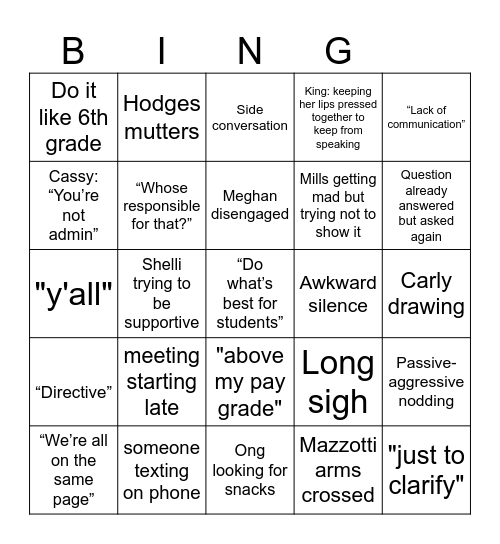 PLT BING Bingo Card