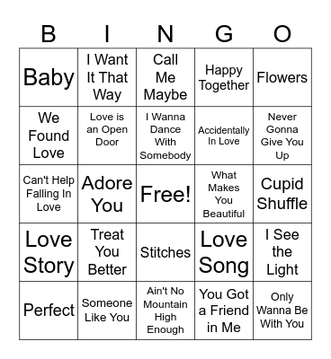 Valentine's Bingo Card