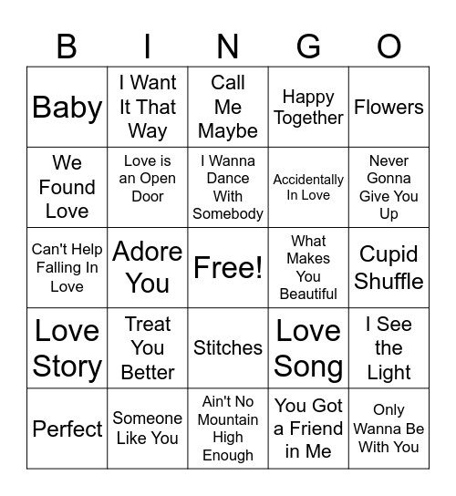 Valentine's Bingo Card