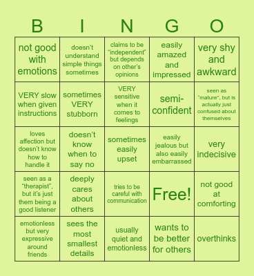 gordon bingo Card