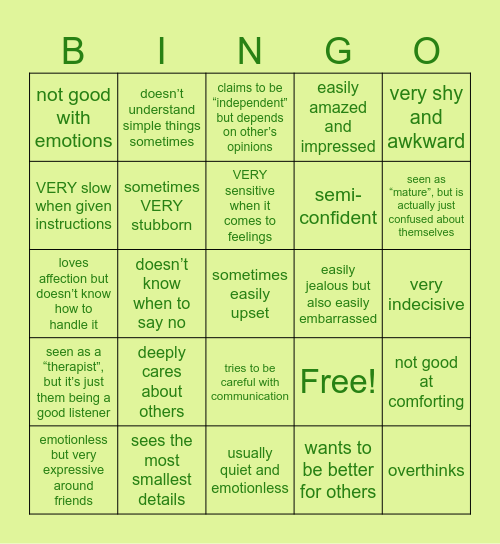 gordon bingo Card