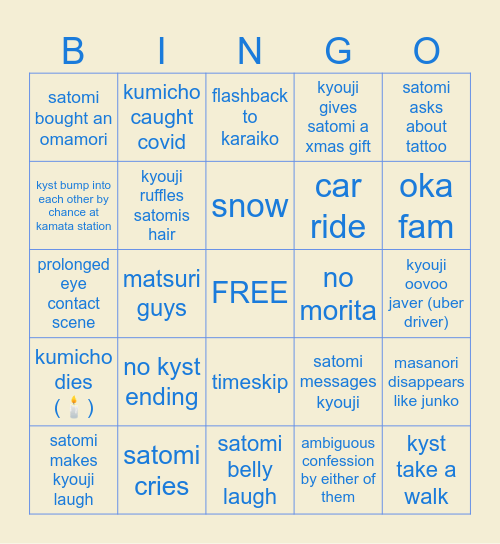 famiresu ending T____T Bingo Card